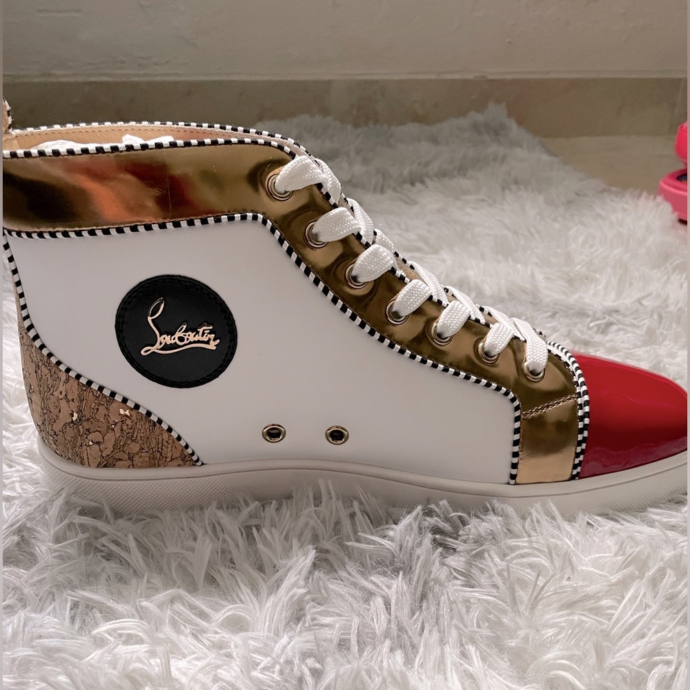 Christian Louboutin Men’s Orlato Flat Veau Velours/Spikes/GG